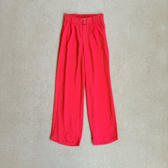 Tulle Pants - Tullea High-Waisted Wide Leg Red Pants Womens XS NWT
